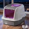 Caja de Arena para Gatos Extra Grande con Tapa abatible, Anti-Salida, Completamente cerrada, Inodoro para Gatos Desodorante, Base Anti-Salpicaduras, Caja de Arena para Gatos