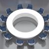Mesa de Conferência Grande em Arco Mesa de Conferência Redonda com Pintura a Pó Personalizada Mesa Redonda Criativa Branco Simples Moderno Escritório