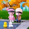 Paisaje en miniatura, figuras creativas de pareja, figuras de muñecos masculinos y femeninos, accesorios decorativos, adornos para coche y escritorio