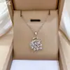 [Acero de Titanio] Cisne Esponjoso de Diamante Completo Lujo Ligero Elegante Impresionante Collar de Diamante Completo Cadena Versátil para Clavícula de Mujer Cadena de Acero de Titanio