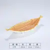 Placa de Lanche Trançada Imitação de Rattan Melamina Prato para Fondue Restaurante Utensílios de Mesa Trançados em Bambu Prato Retangular Plástico Imitação Porcelana