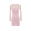 Vestido Sexy de Manga Comprida em Malha para Mulheres no Verão, Estilo Pura Luxúria, Lindo Elegante, Visual Emagrecedor, Saia Curta Justa que Valoriza o Quadril