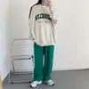 Moletom Cinza 2026 Novo Estilo com Forro de Fleece e Gola Redonda para Mulheres, Primavera e Outono Fino de Manga Longa Solto Plus Size Estampado Versão Coreana