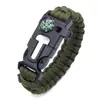 Pulseira Multifuncional de Paracord para Exterior com Iniciador de Fogo, Bússola, Corda de Sobrevivência para Escalada, Apito de Emergência, Equipamento de Sobrevivência de Emergência