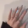 Anillos Estilo Minimalista para Mujer, Conjunto de Anillos con Combinación de Diseño Único, Anillos Articulados de Personalidad Abiertos Simples Dulces y Geniales, Modernos