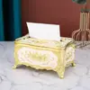 Caixa de Lenços Estilo Europeu Removível para Sala de Estar em Casa, Caixa de Guardanapos para Restaurante Ocidental, Caixa de Armazenamento de Lenços para Mesa de Centro