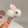 Otoño e Invierno Lindo Pasador de Pelo de Conejo Tridimensional para Mujer Niños Bebé Felpa Clip Lateral para el Pelo de Niñas Tocado