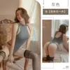 Kameixue Lingerie Sexy Body com Gola Halter Macacão Quente e Sexy com Fenda Alta e Costas Vazadas Conjunto 1808