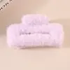Pinza de Garra Cuadrada de Pelo Sintético de Visón para Otoño e Invierno, Pinza de Tiburón de Peluche Hecha a Mano de Alta Gama, Pinza de Garra Grande para el Cabello, Accesorios para el Cabello al por Mayor