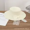 Nuevo Estilo Moda Femenina Letra Ala Ancha Transpirable Sombrero de Paja Playa Protección Solar Sombrero de Sol de Verano Moderno