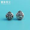 Plata S925 Forma de Diamante Hueco de Tres Caras Pulsera de Plata Tailandesa de la Fortuna Separador de Cuentas Accesorio para Pulsera Hecha a Mano DIY