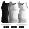 Chaleco de Algodón Puro para Hombre Estilo Nuevo con Canalé Fino Elástico en Negro y Blanco, Adecuado para Jóvenes Adultos, Deportes, Espalda de Nadador, Hombro Estrecho, Venta al por Mayor