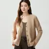 Cardigan de Cashmere com Trança Gola V Estilo Preguiçoso Suave para Mulheres Fechamento com Botões Suéter Espessado Versátil Peça de Roupa Externa Estilosa