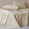 Lençol de Cama Estilo Minimalista Wabi-Sabi Algodão Puro Linho Espessado Peça Única Capa de Edredom de Linho para Todas as Estações Lençol de Elástico para Cama de Solteiro Conjunto de Três Peças