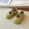 Zapatos Mary Jane para Niñas 2026 Otoño Nuevos Mary Jane Transpirables de Punta Redonda Zapatos de Cuero para Bebés Pisos Bajos de Tejido de Lino