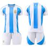 Uniforme de Fútbol de Argentina 2024 No. 10 Messi 11 Di Maria Jersey Copa América Traje para Niños Transfronterizo