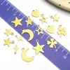 Accesorios de Estampado de Patrón de Acero Inoxidable Colgante con Forma de Luna, Estrella, Trébol de Cuatro Hojas para Collar, Pulsera DIY Accesorios Colgante