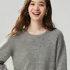 2026 Nuevo Suéter de Cachemira para Mujer Puntos de Colores Cuello Redondo Holgado Jersey Versátil Tejido de Punto Invierno Grueso Suéter Base