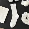 Meias Finas de Primavera e Verão para Mulheres, Meias de Malha Seamless de Seda de Amora Estilo Ins, Meias Largas Estilo Ballet, Brancas