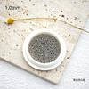 Gran oferta de bolas de acero para decoración de uñas, pequeñas cuentas de metal, cuentas redondas de plata dorada, joyería para decoración de uñas, cuentas de costura DIY.
