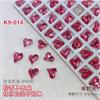 Celebridad de Internet K9 Manicura de Cristal Diamante Puntas Rojo Rosa Vino Borracho Rojo Corazón de Diamante Cuadrado Gordo Fondo Puntiagudo Estéreo Rosa Rosa Joyería para Uñas