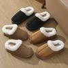Comercio Exterior Transfronterizo 2025 Nuevas Pantuflas de Algodón para Mujer, Interiores Otoño e Invierno Gamuza Moda Antideslizantes Pantuflas de Algodón para Hombre