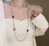 Colar de Pérolas Shijia Design Sobreposto Corrente para Suéter Versátil Moda Francesa Elegante Luxo Acessórios de Vestuário de Alta Qualidade
