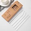 Copo de vidro com canudo espesso de borossilicato alto não arranhante, kit de canudos transparentes pequenos descartáveis para suco, atacado