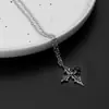 Joias Transfronteiriças Europeias e Americanas Asas Escuras Punk Coração Libélula Morcego Cruz Estrela de Cinco Pontas Diamante Colorido Corrente de Prata Nicho