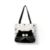 Amazon Hd Bolsa de Compras de Lino Impresa por Transferencia Térmica Serie Gato Ecológica Portátil Bolsa de Lino Lona Casual