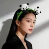Faixa de Cabeça 3D de Panda Fofo de Desenho Animado Faixa de Cabeça de Pelúcia da Moda para Lavar o Rosto Versátil Clipe de Cabelo para Fotos de Viagem em Parque de Animais