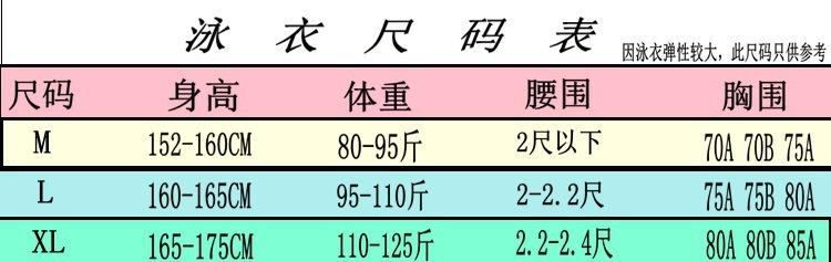 尺码表
