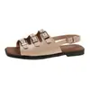 Sandalias de Moda para Mujer Verano Nuevo Estilo Hada Francesa Retro Moda Playa Costa Suaves Planas Romanas