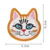 Nuevos parches bordados de cabeza de gato coloridos, parches de gato de dibujos animados termoadhesivos, parches adhesivos para reparar agujeros en la ropa