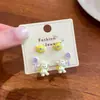 Colección de Pendientes de Carrousel de Gota de Aceite de Aleación de Dibujos Animados para Mujer con Pendiente de Unicornio de Aguja Plateada Pendientes del Zodiaco del Año del Caballo