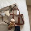 Bolsa de ombro feminina casual, simples, portátil, nova, primavera de 2025, bolsa tote, bolsa transversal