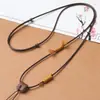Cordón lanyard de cuero encerado simple y versátil Para colgantes artísticos y retro de jade y esmeralda Cordón de cuero especial piel suave apto para la piel ajustable