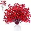 Frutas de Natal, Frutas Vermelhas de Espuma, Galhos de Azevinho, Cachos de Frutas Vermelhas, Frutas da Sorte, Flores Artificiais para Casa, Decoração para Fotografia, Flores Artificiais Atacado