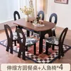Mesa de jantar em madeira maciça, mesa de jantar extensível estilo francês vintage 1.2/1.3 e conjunto de cadeiras, mesa dobrável de freixo para apartamento pequeno, outros