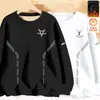 Nova Camiseta de Manga Longa com Gola Redonda Outono/Inverno 2025, Moletom Versátil da Moda com Forro de Fleece, Camiseta Básica Unissex