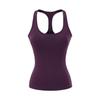 Regata Racer Esportiva Americana Hot Girl Fitness Feminina Verão Ajuste Slim Sexy Costas Sem Mangas Top com Bojos