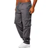 Comercio exterior transfronterizo 2026 pantalones de trabajo casuales para hombre multi-bolsillo holgados de pierna recta, pantalones casuales de moda y versátiles