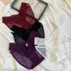 Nova Roupa Íntima Feminina Estilo Europeu e Americano Desejo Puro Renda Tridimensional Tentação Versátil Microtransparente Calcinha Feminina