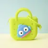 Monedero de silicona con forma de cueva cuadrada para niños, bolso cruzado para caminar, divertido y bonito bolso de silicona para cambio.