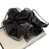 Scrunchie de Moda Preto de Renda com Strass de Alta Qualidade Estilo Coreano para Mulheres, Elástico de Cetim Elegante para Rabo de Cavalo