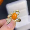 Anillo de Ópalo de Fuego Brillante Color Cristalino Limpio Piedra Principal Brillante 7*9mm Plata S925 Incrustación Fina