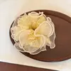 Goma para el pelo de lunares estilo francés con empalme de malla de doble capa, accesorio para el cabello de verano para mujer, estilo nuevo y suave
