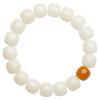 Pulseira de Sementes de Bodhi de Jade Branco, Pulseira de Sementes de Bodhi para Mulheres, Contas de Oração Budistas, Joia de Mão para Homens