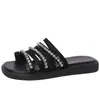 Nuevas Chanclas de Moda con Pedrería para Mujer 2026, de Suela Gruesa, Antideslizantes, de Suela Suave, Sandalias de Cuña Versátiles para Uso en Casa en Verano