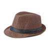 Sombrero de Jazz Clásico Retro Británico de Copa Tejida con Cinta Negra para Hombre y Mujer, Sombrero Casual para el Sol que Combina con Todo